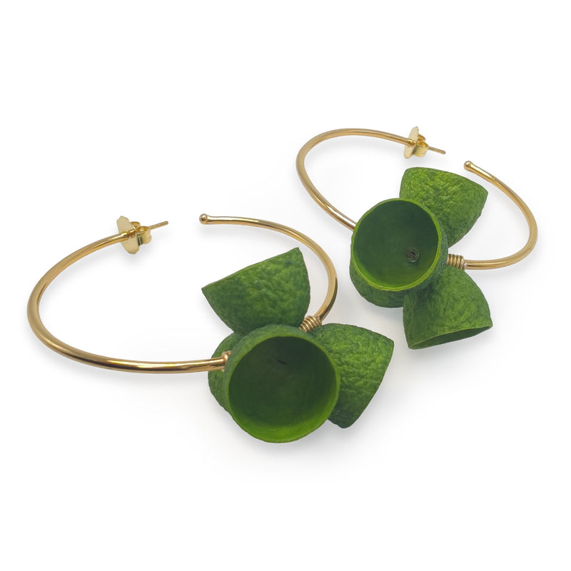 PENDIENTES COCOON BLOOM - Hechos a mano - Bañados en oro de 24 quilates - Capullos de seda