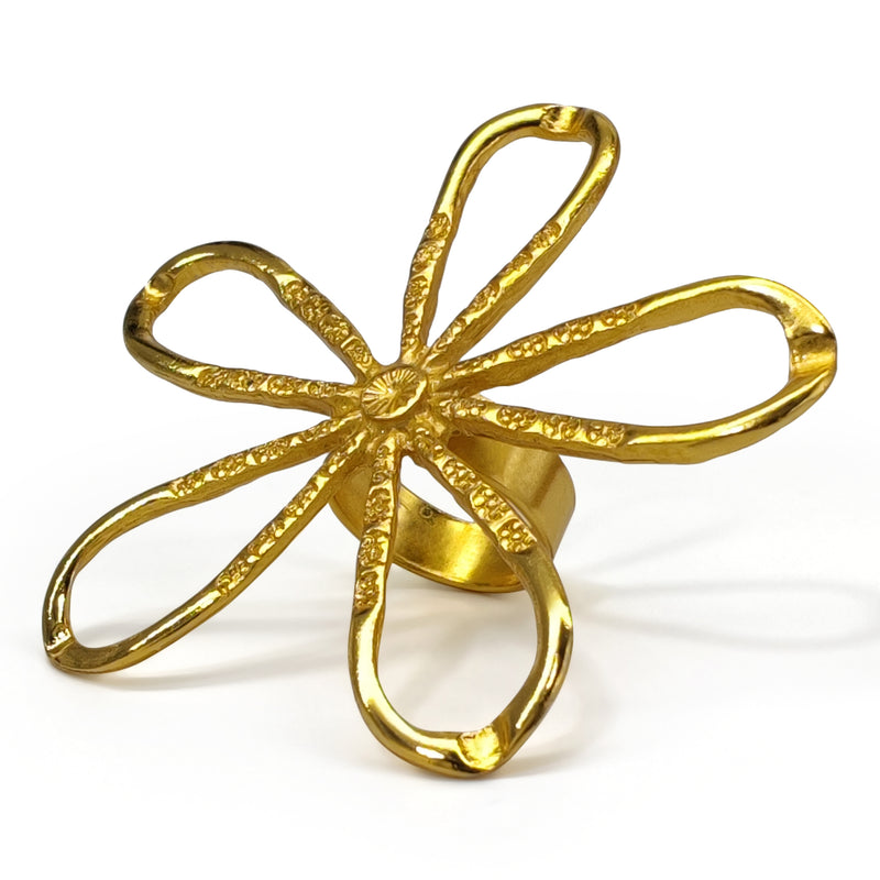 ANILLO FLORA - Hecho a mano - Bañado en oro de 24 quilates