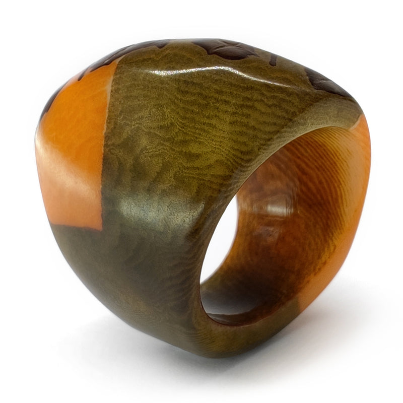 ANILLO GÉNESIS CURVO - Hecho a mano - Tagua (marfil vegetal)