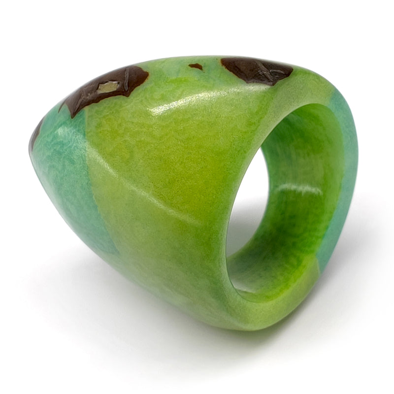 ANILLO GÉNESIS CURVO - Hecho a mano - Tagua (marfil vegetal)