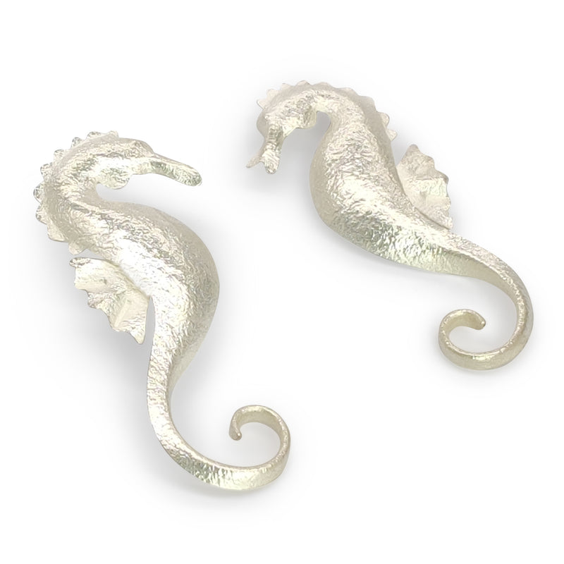 PENDIENTES MARINA SEAHORSE - Hechos a mano - Plata