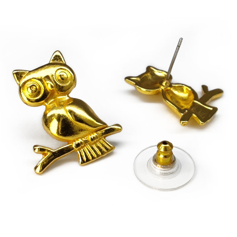 PENDIENTES OWLIE - Hechos a mano - Bañados en oro de 24 quilates