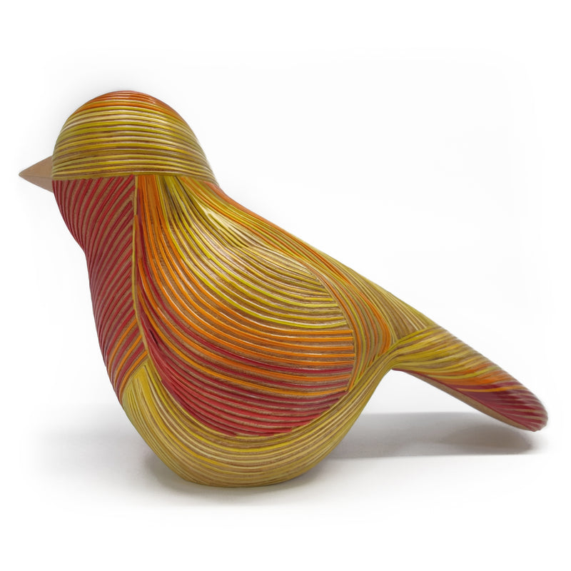 AVE DECORATIVA ANDINA - El arte del tamo - Madera decorada con paja de trigo y cebada (enchapado en tamo)