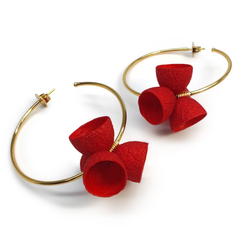 PENDIENTES COCOON BLOOM - Hechos a mano - Bañados en oro de 24 quilates - Capullos de seda