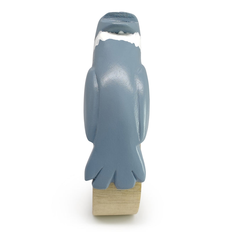 ANILLO DE SERVILLETA DECORATIVO - Martín pescador - Madera tallada y pintada a mano