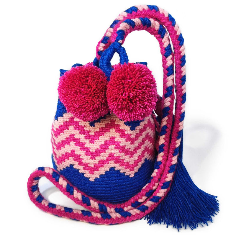 BOLSO WAYUU PALOMINO - Tamaño MINI - Tejido manualmente a ganchillo por mujeres de la comunidad indígena Wayuu en La Guajira (Colombia)
