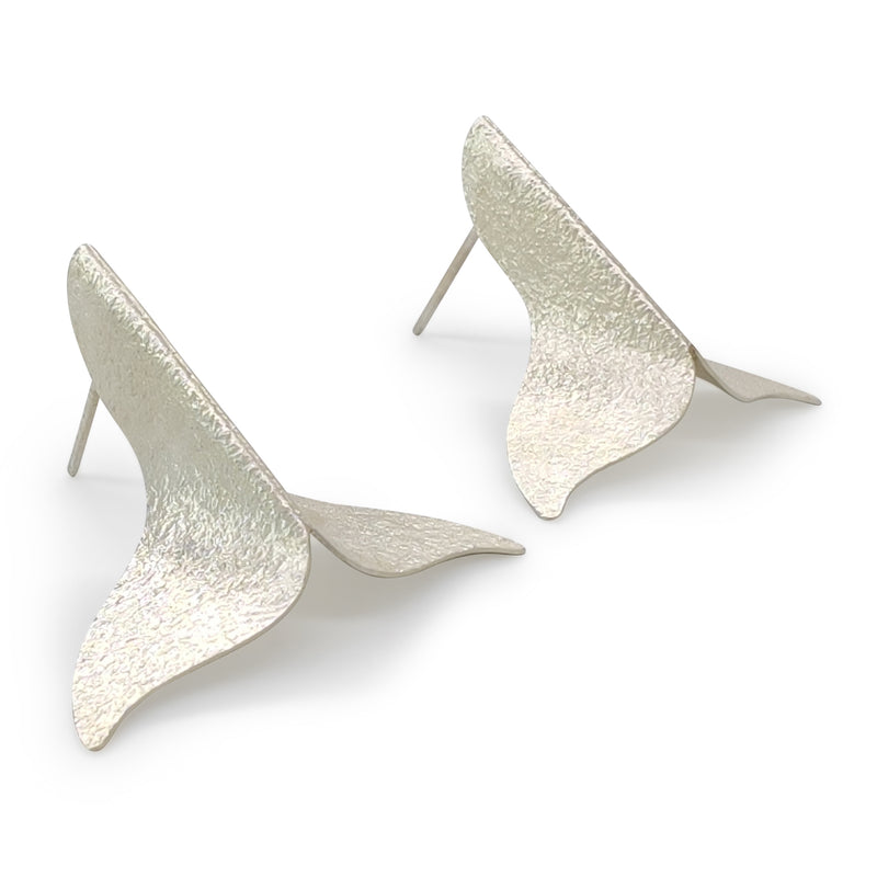 PENDIENTES MARINA WHALE TAIL - Hechos a mano - Plata