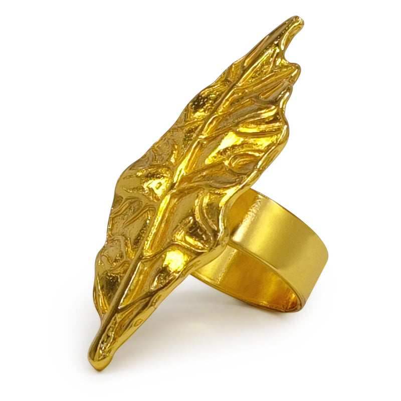 ANILLO FOLIA - Hecho a mano - Bañado en oro de 24 quilates