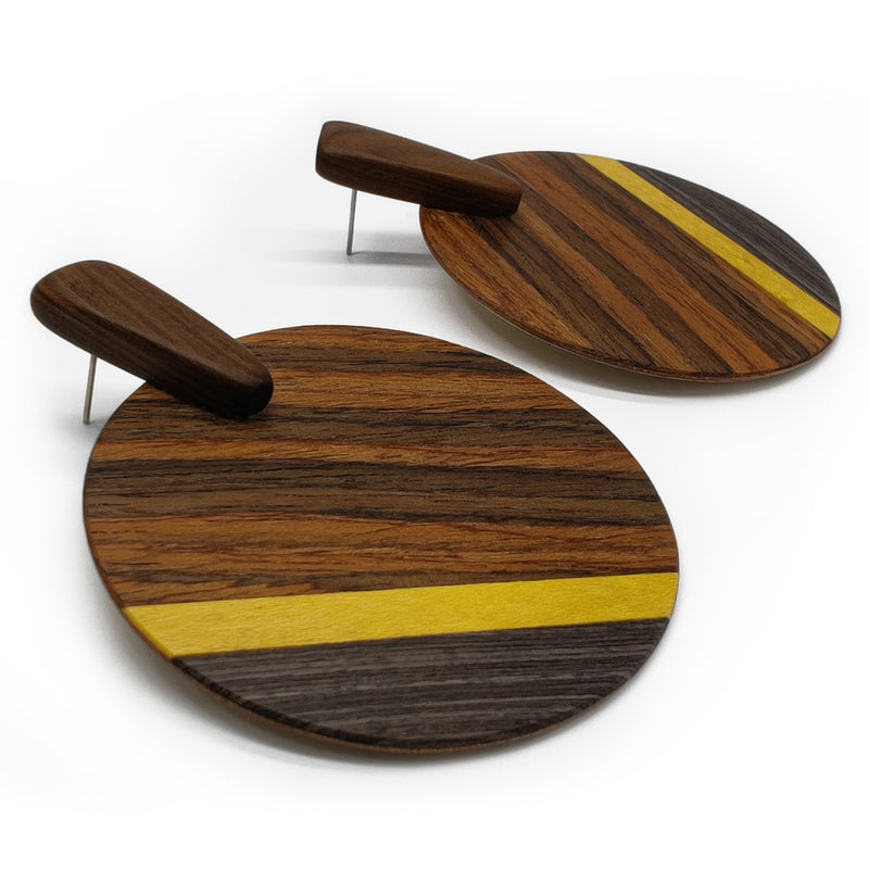 PENDIENTES WOODIE SOL - Hechos a mano - Madera contrachapada de 3 capas cruzadas