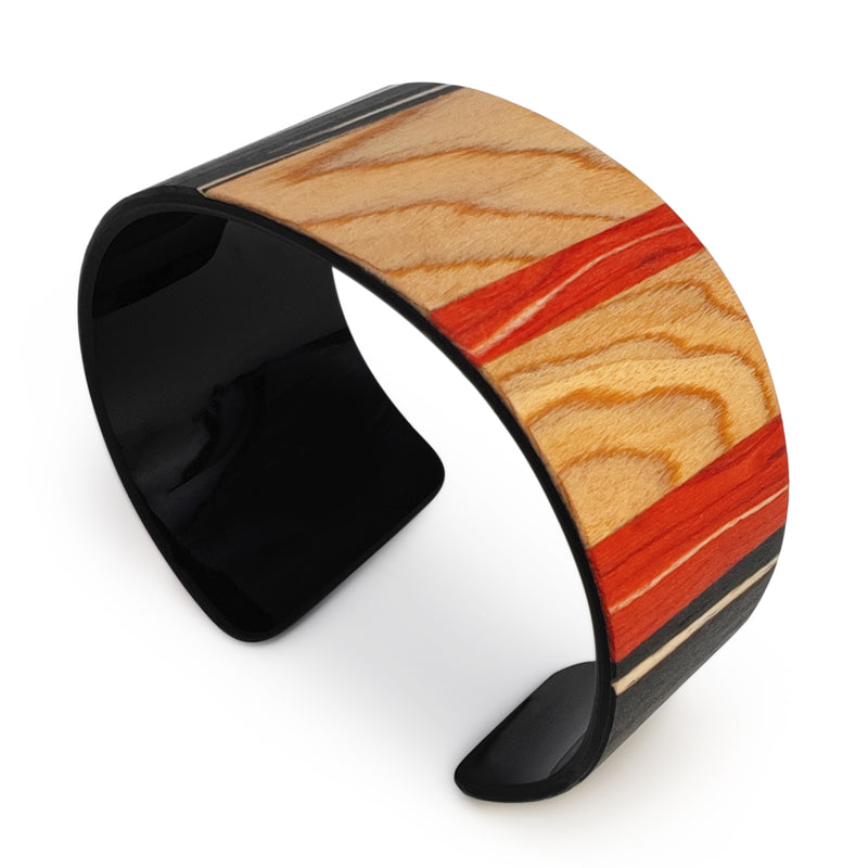 BRAZALETE ARBOREAL - Unisex - Hecho a mano - Chapa de madera natural