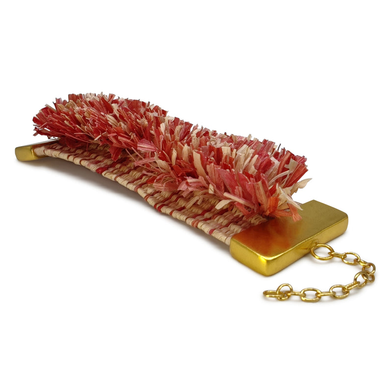 BRAZALETE MAÏZA - Hecho a mano - Bañado en oro de 24 quilates - Hojas de maíz