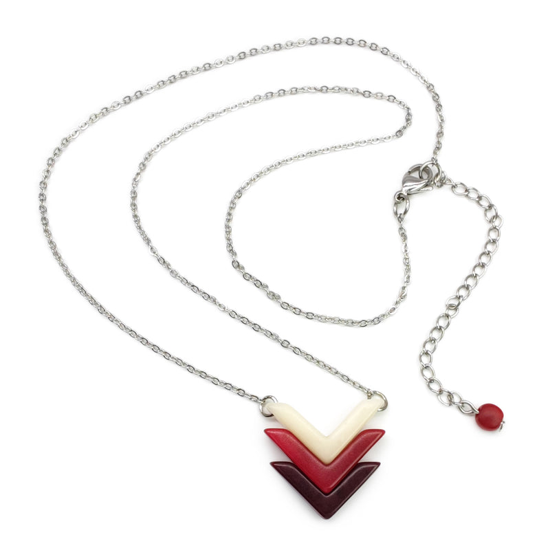 COLLAR FLECHA - Hecho a mano - Acero inoxidable - Tagua (marfil vegetal)