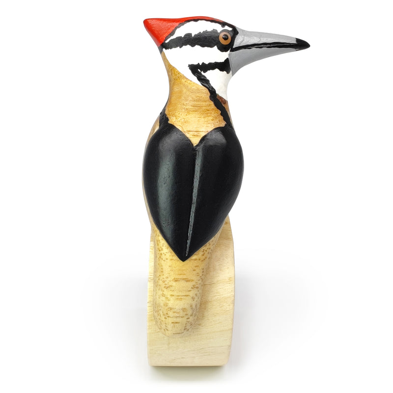ANILLO DE SERVILLETA DECORATIVO - Pájaro carpintero - Madera tallada y pintada a mano