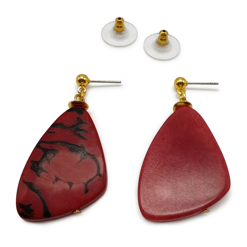 PENDIENTES MARIPOSA - Hechos a mano - Bañados en oro de 24 quilates - Tagua (marfil vegetal)