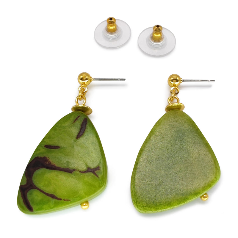 PENDIENTES MARIPOSA - Hechos a mano - Bañados en oro de 24 quilates - Tagua (marfil vegetal)