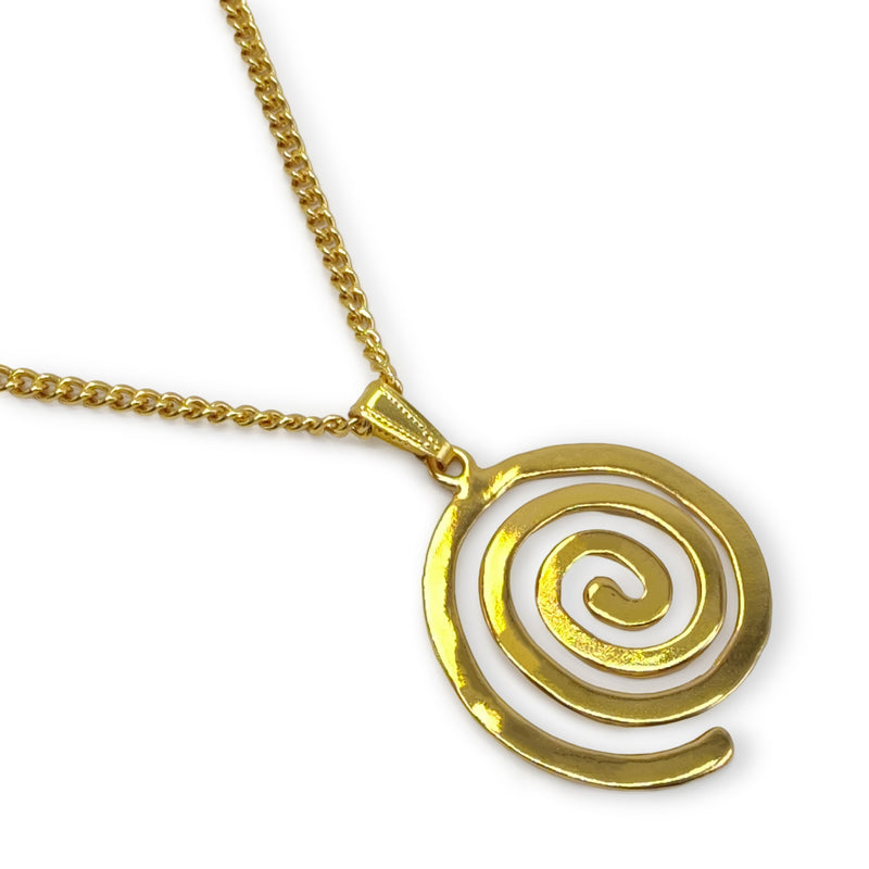 COLLAR ELDORADO ESPIRAL - Hecho a mano - Bañado en oro de 24 quilates