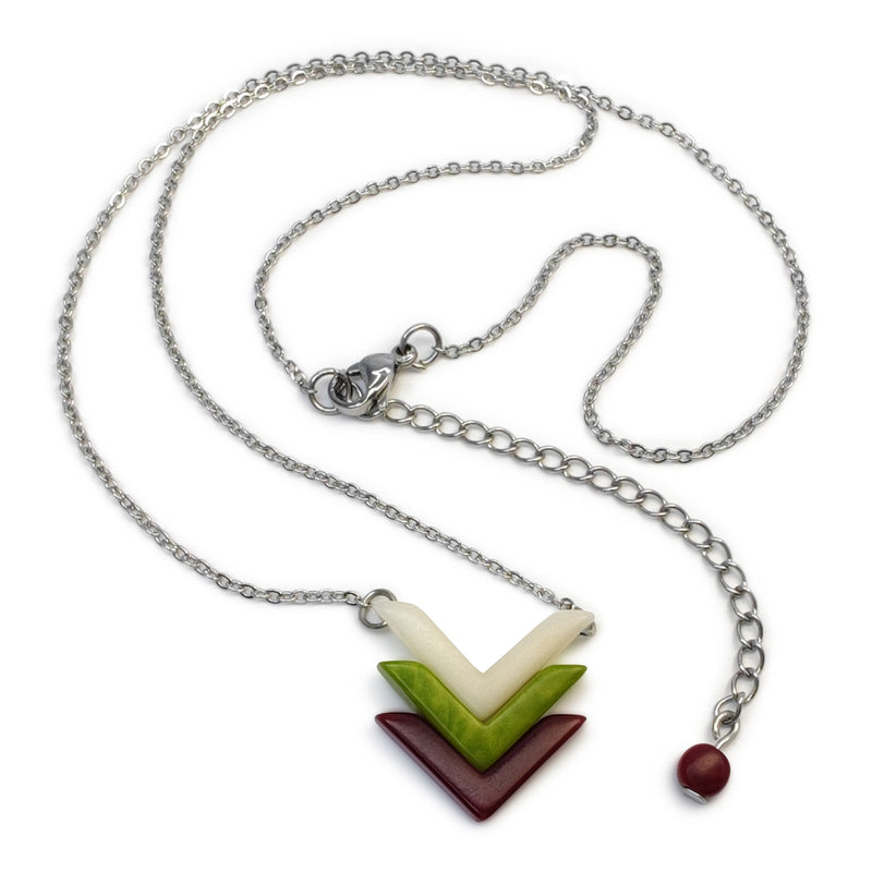 COLLAR FLECHA - Hecho a mano - Acero inoxidable - Tagua (marfil vegetal)