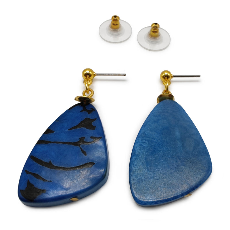PENDIENTES MARIPOSA - Hechos a mano - Bañados en oro de 24 quilates - Tagua (marfil vegetal)