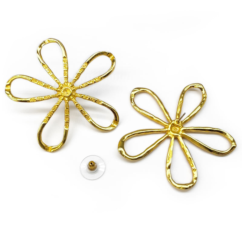 PENDIENTES FLORA - Hechos a mano - Bañados en oro de 24 quilates