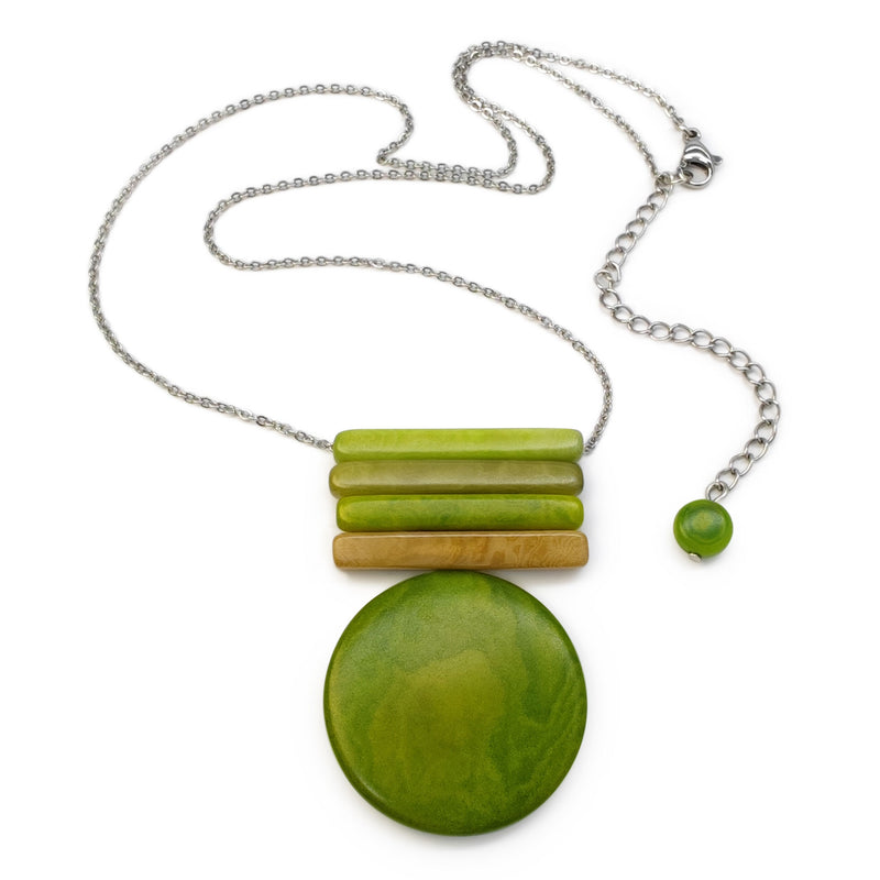 COLLAR SOLIÄ - Hecho a mano - Acero inoxidable - Tagua (marfil vegetal)