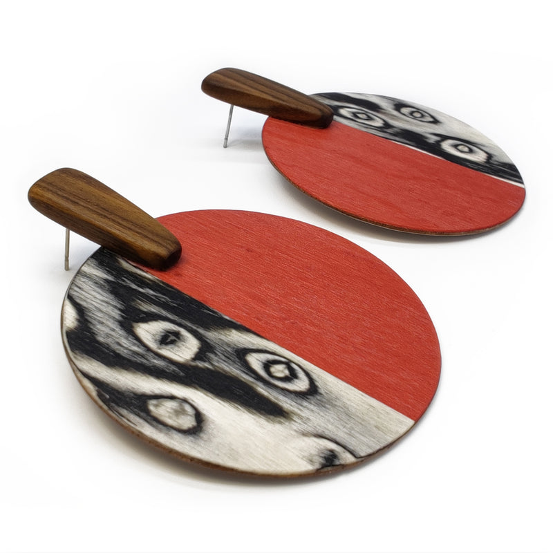 PENDIENTES WOODIE SOL - Hechos a mano - Madera contrachapada de 3 capas cruzadas