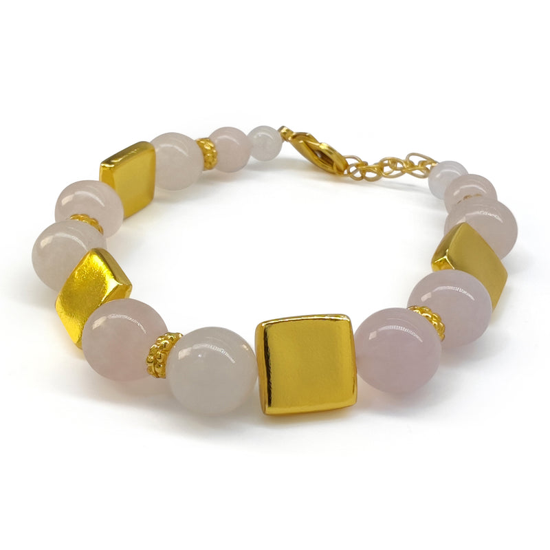 PULSERA QUIMBAYA - Hecha a mano - Bañada en oro de 24 quilates - Ágatas
