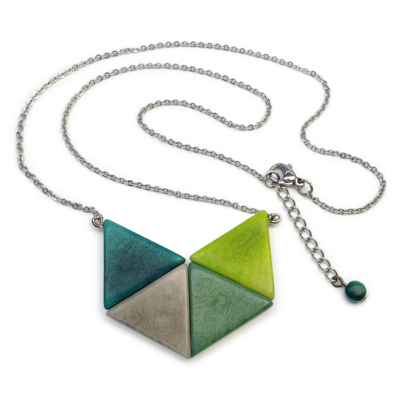 COLLAR LOZANGO - Hecho a mano - Acero inoxidable - Tagua (marfil vegetal)