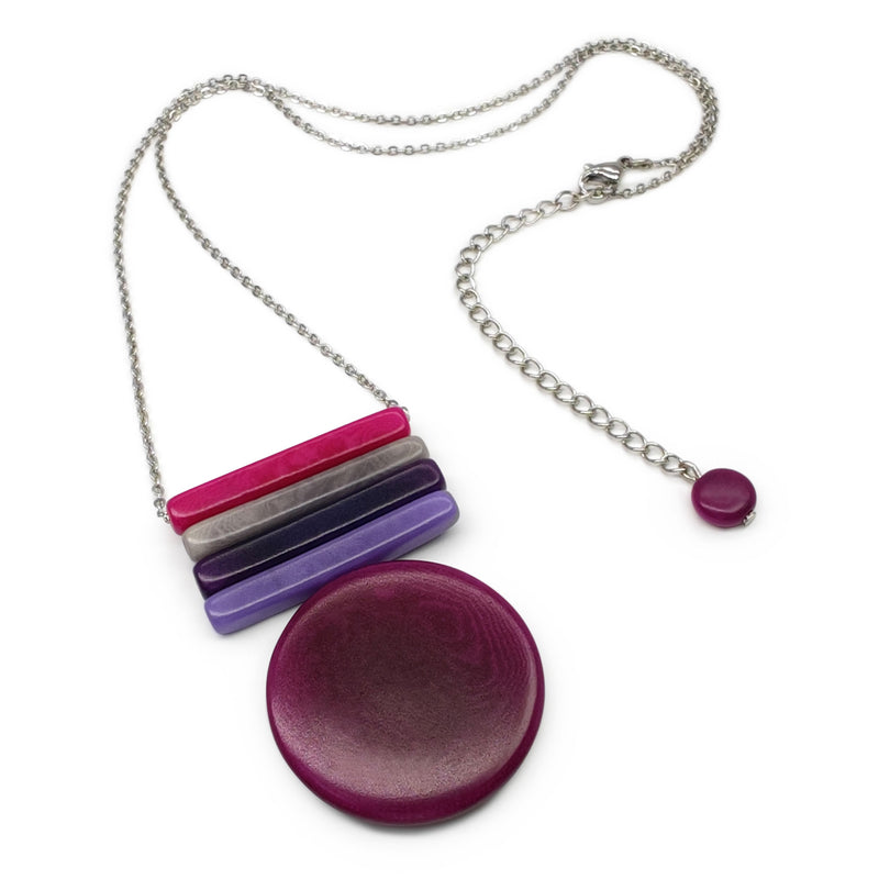 COLLAR SOLIÄ - Hecho a mano - Acero inoxidable - Tagua (marfil vegetal)