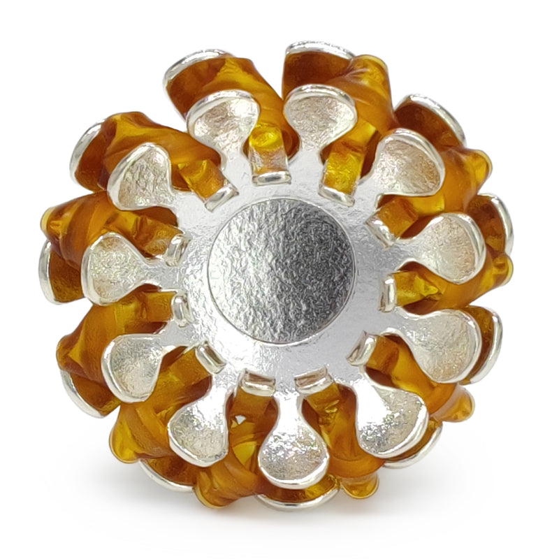ANILLO ECOSOL - Hecho a mano - Ajustable - Plata de ley 925 - Plástico reciclado de los revestimientos de las tapas de botellas