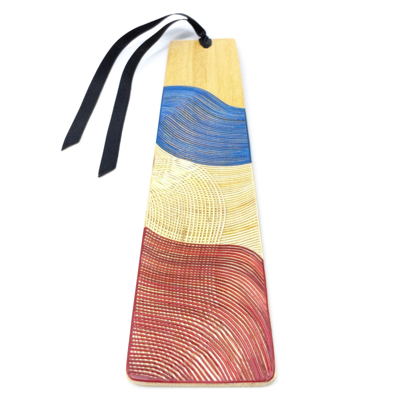 MARCAPÁGINAS FRANCIA - COLECCIÓN DE EQUIPOS NACIONALES - El arte del tamo - Madera clara decorada con paja de trigo y cebada (enchapado en tamo)