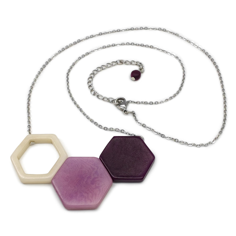 COLLAR TRIPTYCH - Hecho a mano - Acero inoxidable - Tagua (marfil vegetal)