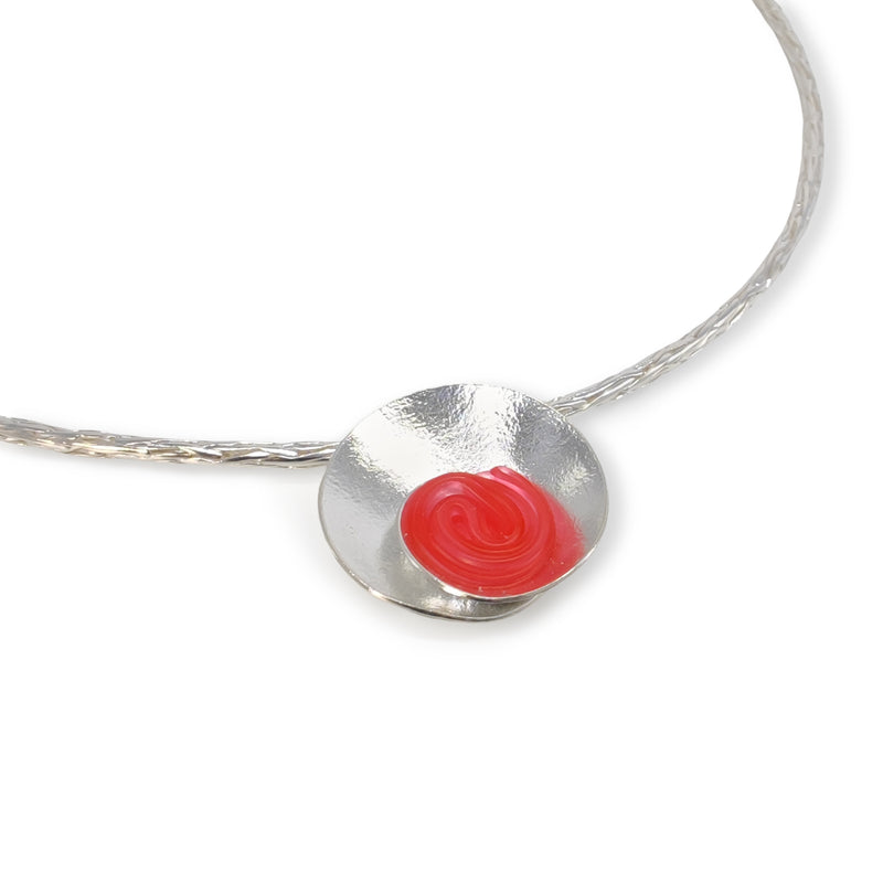 COLLAR ECOSENS - Hecho a mano - Plata fina 999 & plata de ley 925 - Plástico reciclado de los revestimientos de las tapas de botellas