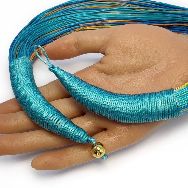 COLLAR INSPIRA - Hecho a mano - Cordones de seda sintética