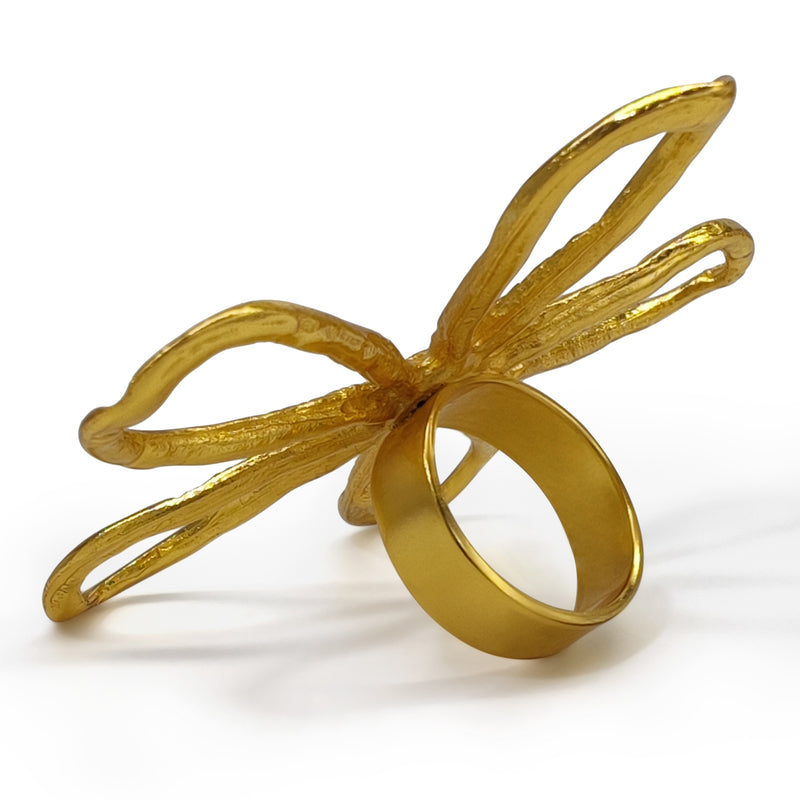 ANILLO FLORA - Hecho a mano - Bañado en oro de 24 quilates