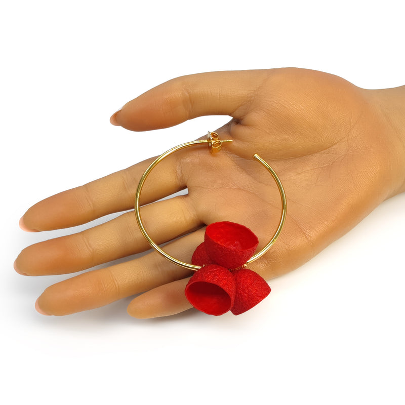 PENDIENTES COCOON BLOOM - Hechos a mano - Bañados en oro de 24 quilates - Capullos de seda