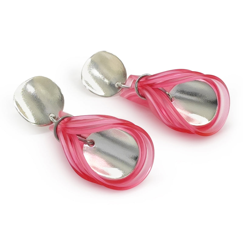 PENDIENTES ECOGLOW - Hechos a mano - Plata de ley 925 - Plástico reciclado de los revestimientos de las tapas de botellas