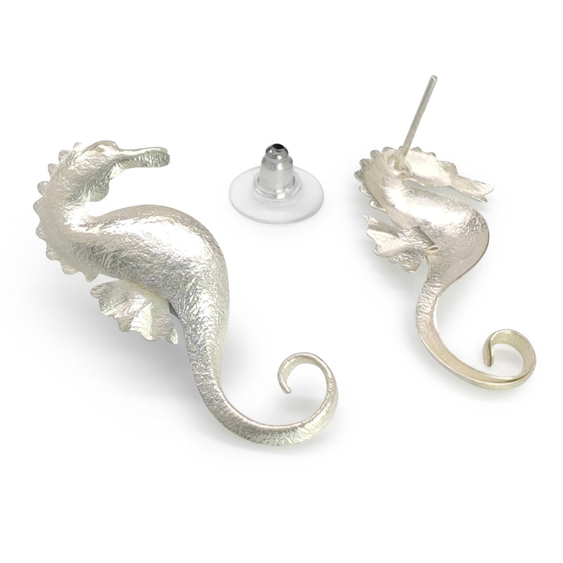 PENDIENTES MARINA SEAHORSE - Hechos a mano - Plata