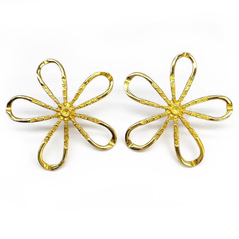 PENDIENTES FLORA - Hechos a mano - Bañados en oro de 24 quilates