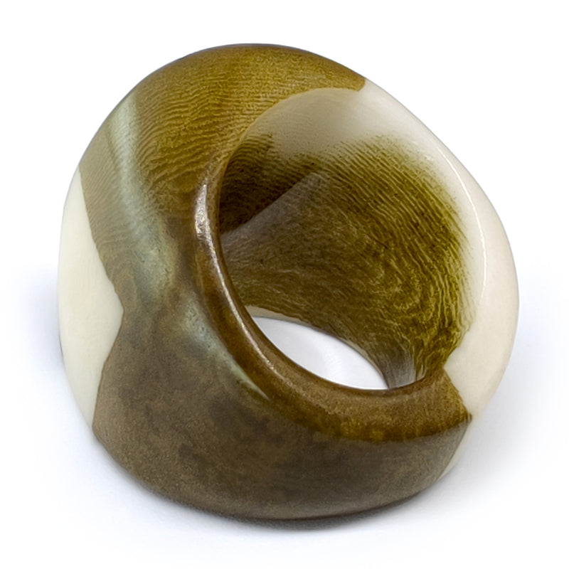 ANILLO GÉNESIS CURVO - Hecho a mano - Tagua (marfil vegetal)