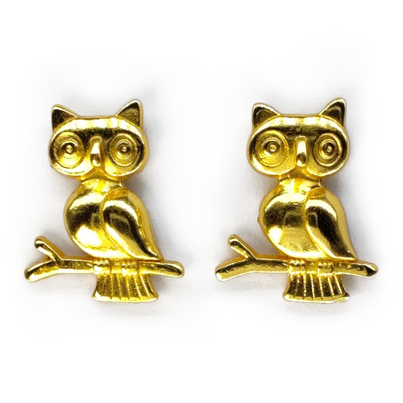 PENDIENTES OWLIE - Hechos a mano - Bañados en oro de 24 quilates