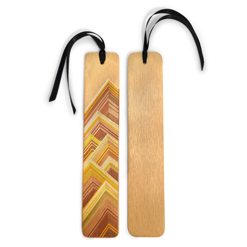 MARCAPÁGINAS TIERRA - COLECCIÓN LOS CUATRO ELEMENTOS - El arte del tamo - Madera clara decorada con paja de trigo y cebada (enchapado en tamo)