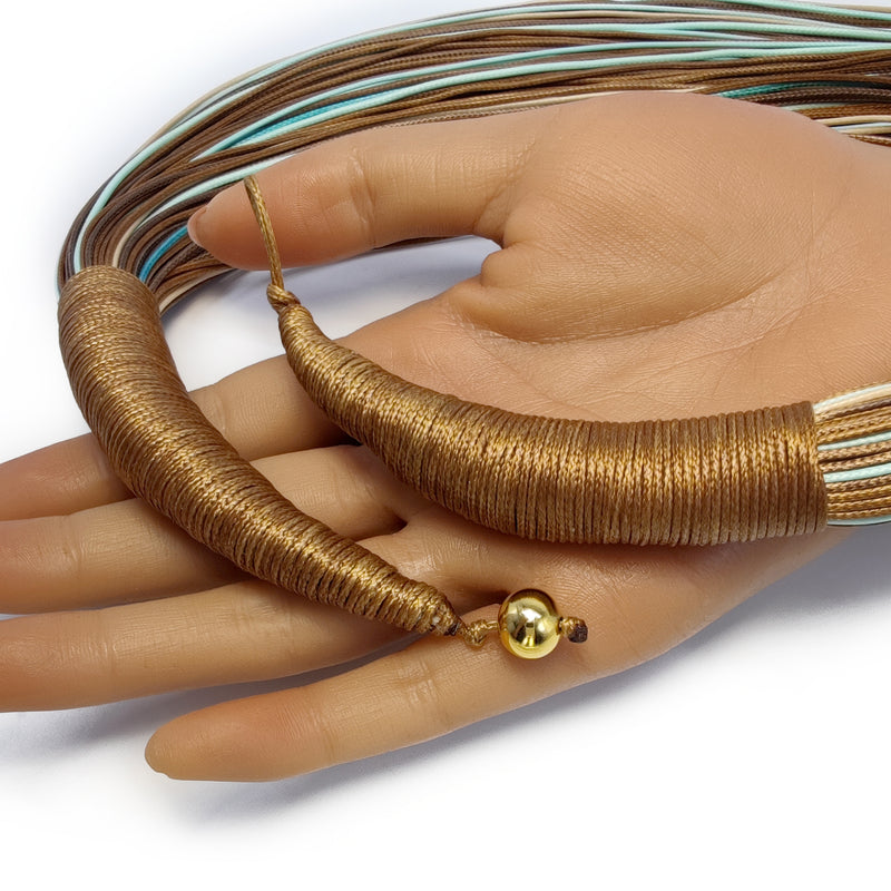 COLLAR INSPIRA - Hecho a mano - Cordones de seda sintética