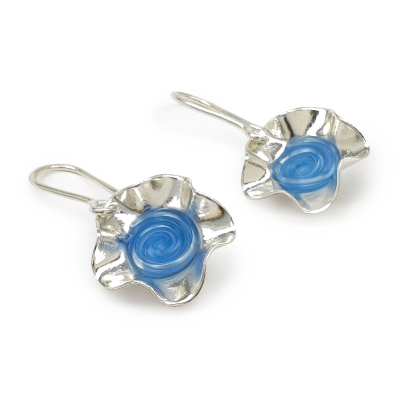 PENDIENTES ECOFLOR - Hechos a mano - Plata de ley 925 - Plástico reciclado de los revestimientos de las tapas de botellas
