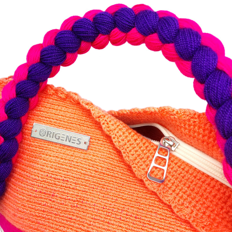 BOLSO WAYUU JOYACIA - Tamaño MEDIO - Tejido manualmente a ganchillo por mujeres de la comunidad indígena Wayuu en La Guajira (Colombia)