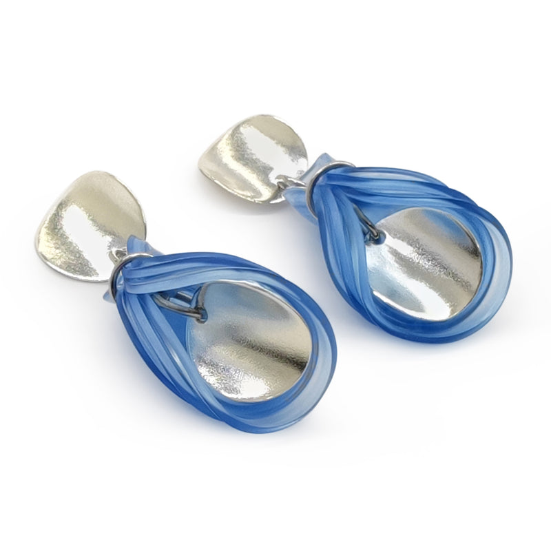 PENDIENTES ECOGLOW - Hechos a mano - Plata de ley 925 - Plástico reciclado de los revestimientos de las tapas de botellas
