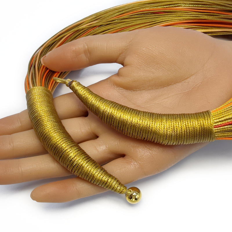 COLLAR INSPIRA - Hecho a mano - Cordones de seda sintética