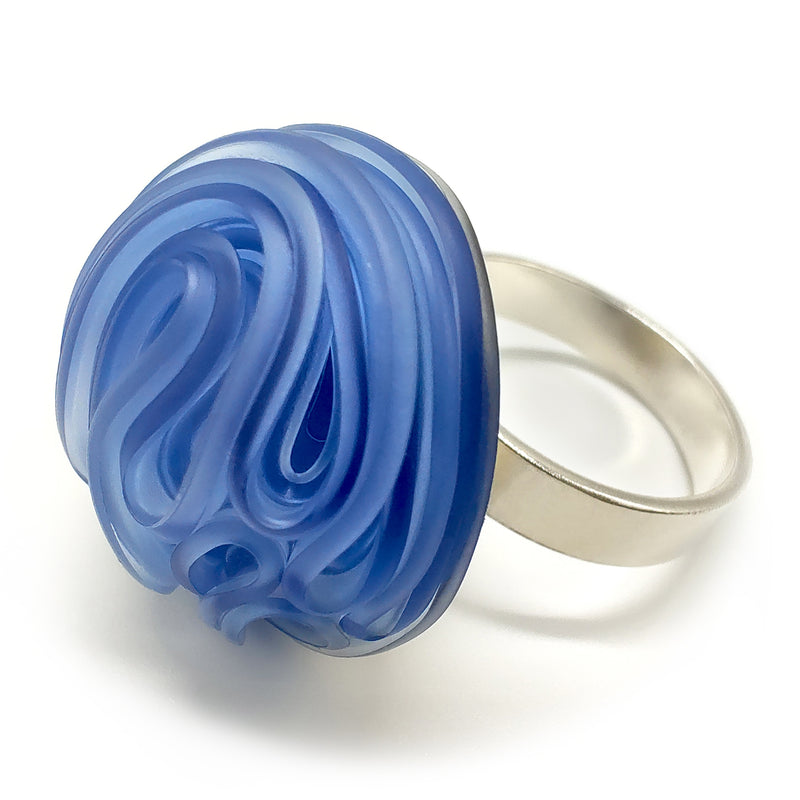 ANILLO ECOTOPIA - Hecho a mano - Ajustable - Plata de ley 925 - Plástico reciclado de los revestimientos de las tapas de botellas