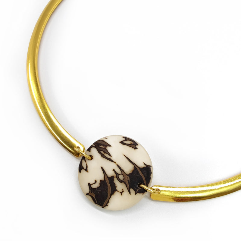 COLLAR MARISOL - Hecho a mano - Bañado en oro de 24 quilates - Tagua (marfil vegetal)