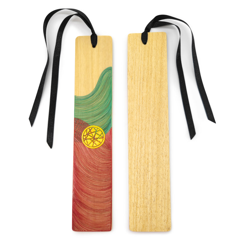 MARCAPÁGINAS PORTUGAL - COLECCIÓN DE EQUIPOS NACIONALES - El arte del tamo - Madera clara decorada con paja de trigo y cebada (enchapado en tamo)