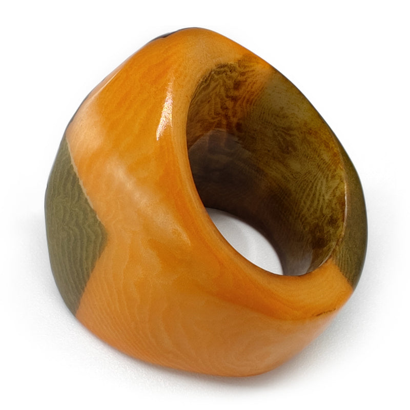 ANILLO GÉNESIS CURVO - Hecho a mano - Tagua (marfil vegetal)